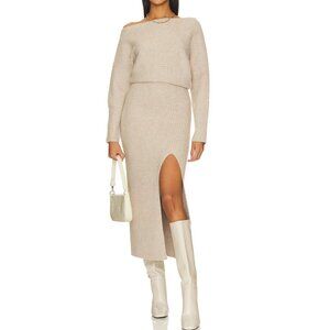 Line & Dot Alta Sweater Dress XS | Chic Ribbed Knit Midi